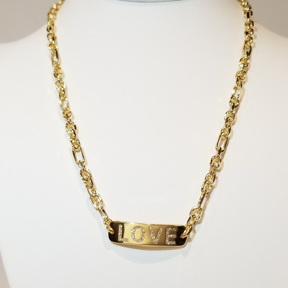 NEW Gold Love Choker Bracelet Necklace - Picture 7 of 11
